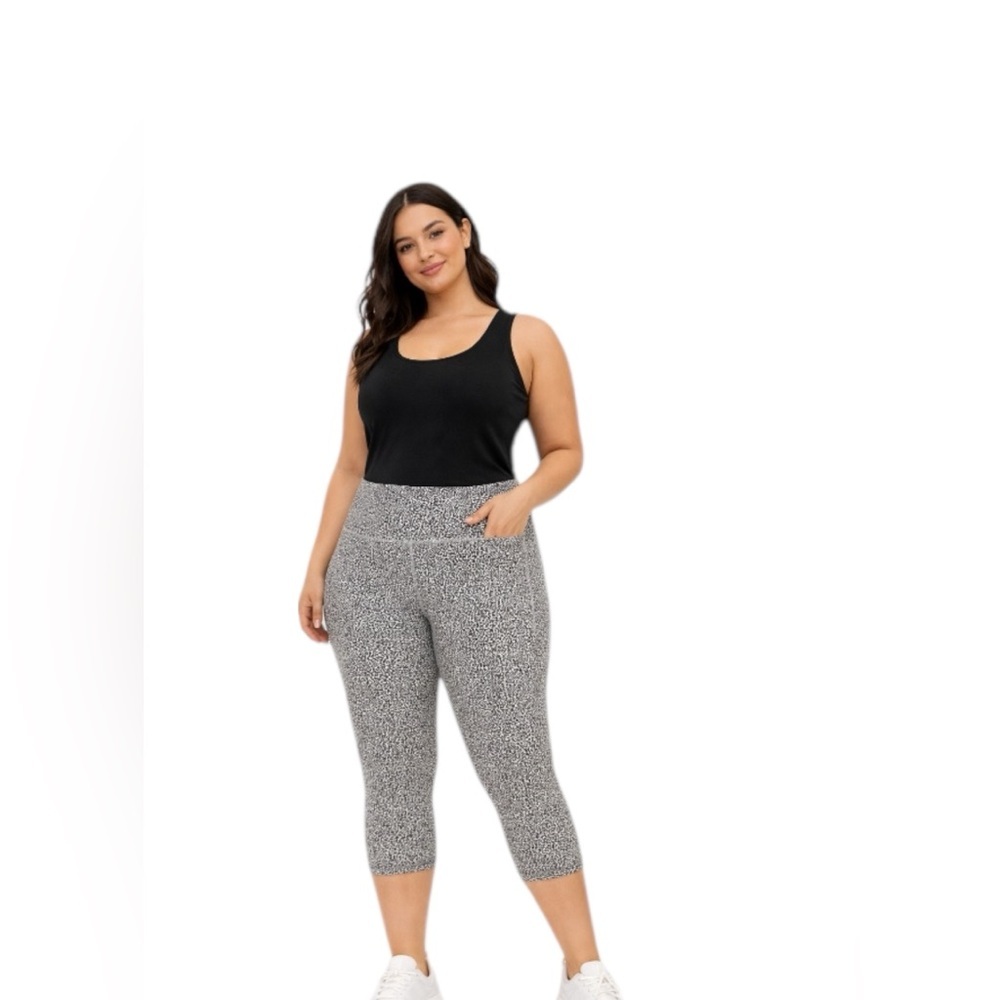 Athleta Printed Capri Leggings Size 1X High Rise Stretch
